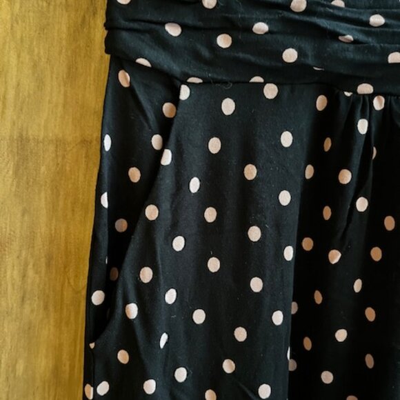 Boden Amelie Dress – Black with Pink Polka Dots – Size 8 - Picture 3 of 4